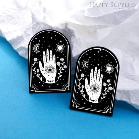 Acrylic Pendants are black tone and shaped like a door, perfect for making earrings, necklace or any other handmade jewelry project. Black Acrylic Earrings, Happy Jewelry, Earrings Charms, Brass Hoop Earrings, Option B, Earring Charms, Making Earrings, Acrylic Charms, White Hand