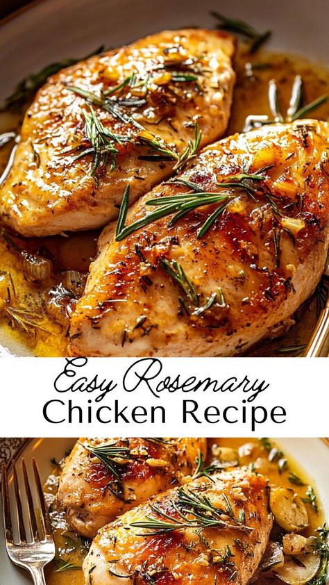 With rosemary’s fresh, earthy aroma, this easy chicken recipe transforms dinnertime into a comforting fall feast. Each piece of chicken is seasoned and cooked to tender perfection in under 30 minutes, making it ideal for busy weeknights. Serve alongside seasonal vegetables for a complete, satisfying meal. Baked Rosemary Chicken Breast, Roasted Chicken Breast Recipes, Chicken Pieces Recipes, Flavorful Chicken Breast Recipes, Garlic Rosemary Chicken, Rosemary Chicken Recipe, Chicken Seasoning Recipes, Rosemary Roasted Chicken, Fall Feast