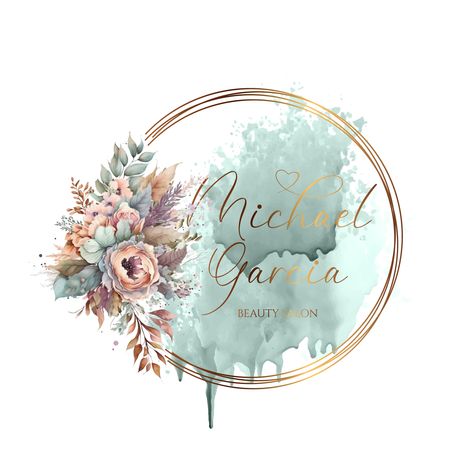 multicolored logo design, watercolor logo design, dripping watercolor logo, flowers logo, round logo, professional logo, Crafts logo, creations logo Flowers Logo Design, Creations Logo, Aesthetics Logo, Watercolor Floral Logo, Crafts Logo, Canva Course, Logo Beauty Salon, Bloom Bar, Flowers Logo