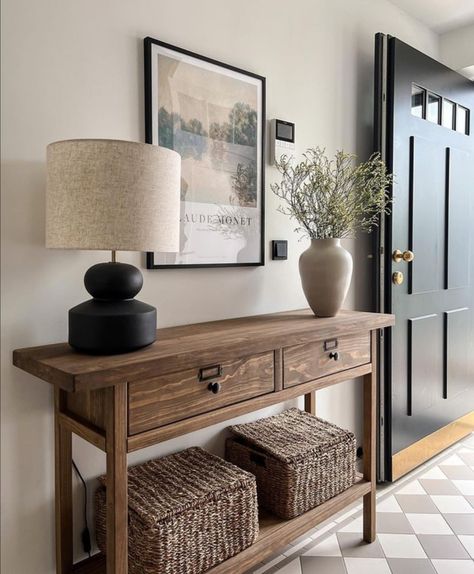 Home Decor Ideas Bedroom, Modern Rustic Living Room, Table Entryway, Console Table Styling, Decor Ideas Bedroom, Entryway Table Decor, Casa Country, Room Deco, Hall Decor