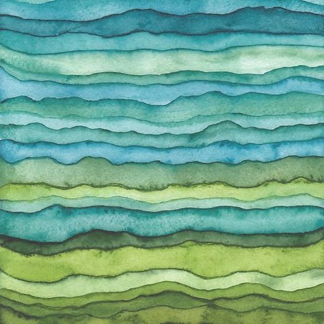 Layered Landscape, Green Waves, Green Wave, Green Watercolor, Watercolor Inspiration, Free Vector Graphics, Blue Watercolor, Watercolor Pattern, Free Vector Art