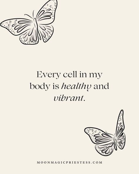 Every Cell In My Body Is Healthy, Healthy Mind Body Soul, Healthy Body And Mind Affirmations, Healthy Body Vision Board Ideas, My Body Is Healthy Affirmations, Healthy Body Affirmations, My Body Is Healthy, Mind Body Soul Spirit, Healthy Affirmations