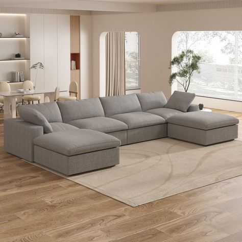 Contemporary Interior Design Living Room, U Shaped Sectional Sofa, Couch With Ottoman, Corner Sectional Sofa, Couches For Sale, Unique Sofas, U Shaped Sectional, Sectional Sofa Couch, Modular Sectional Sofa