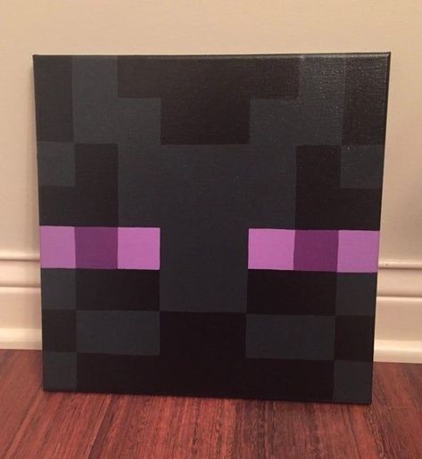 Minecraft Blueprint, Minecraft Poster, Minecraft Diy Crafts, Minecraft Room Decor, Painting Minecraft, Bar Geek, Minecraft Bedroom Decor, Minecraft Enderman, Pixel Art Minecraft