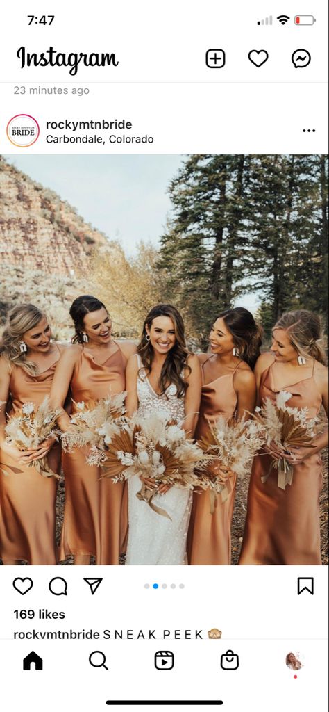 Bronze Wedding Theme, Bronze Bridesmaid Dresses, Bridesmaid Dress Color Schemes, Copper Bridesmaid Dresses, Champagne Wedding Colors, Brown Bridesmaid Dresses, Fall Wedding Bridesmaids, Rust Bridesmaid Dress, Bronze Wedding