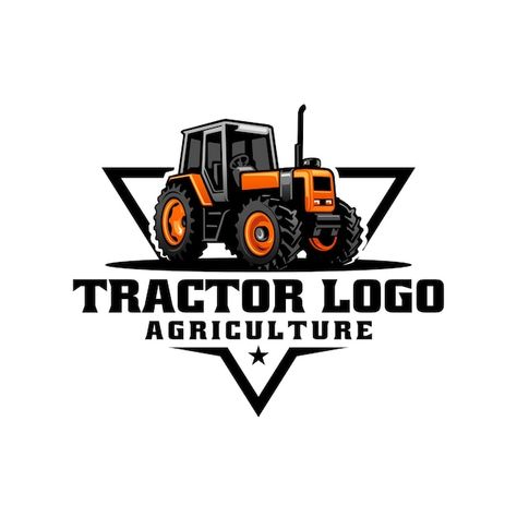 Tractor and excavation logo vector | Premium Vector #Freepik #vector #tractor #farm-tractor #agriculture-tractor #tractor-logo Tractor Logo Design, Excavation Logo, Tractor Vector, Tractor Logo, Case Ih Tractors, Handmade Logo, Agriculture Tractor, Youtube Logo, Service Logo