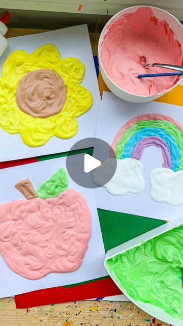 Deena Keller on Instagram: "Make your own Puff Paint using @elmersproducts glue! 

To make Puff Paint, mix a 1/2 cup foam shaving cream and a 1/3 cup of Elmer's Glue in a bowl.

Use food coloring to customize the color of your paint!

Use a spoon or a paint brush to scoop the paint and spread it onto your canvas or card stock! 

You can draw a picture for them to fill in or they can make their own creations!

Let your Puff Paint dry and feel how soft and fluffy it is!

Find this and even more activities on Elmer's  Creations digital hub! #elmerscreations #readysetcreate #elmerspartner" How To Make Fluffy Paint, Foam Painting, Senior Crafts, Draw A Picture, Foam Paint, Elmer's Glue, Puff Paint, Crafts For Seniors, Painted Cups