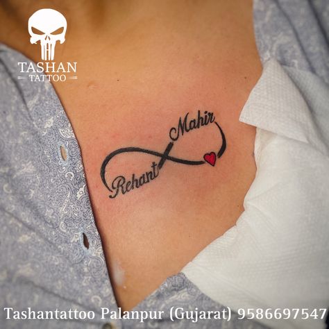 TashanTattoo
AshokTattooWala
S.4.5,Tirupati plaza
Opp. New bus stand
Near gd modi collage
Palanpur (gujrat)
9586697547
9687533310 Infinity Tattoo With Names, Infinity Name Tattoo, Infinity Tattoo On Wrist, Mother Tattoos, Infinity Tattoos, Back Tattoo, Tattoo On, Infinity Tattoo, Cake Decorating