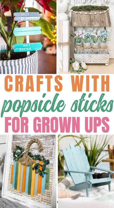 Diy Popsicle Stick Crafts For Adults, Lolly Stick Craft Ideas, Wooden Skill Sticks Projects, Crafts For Popsicle Sticks, Craft Stick Crafts For Adults, Diy Decor With Popsicle Sticks, Crafts With Popsicle Sticks For Adults, Craft Sticks Ideas For Adults, Popsicle Stick Crafts To Sell