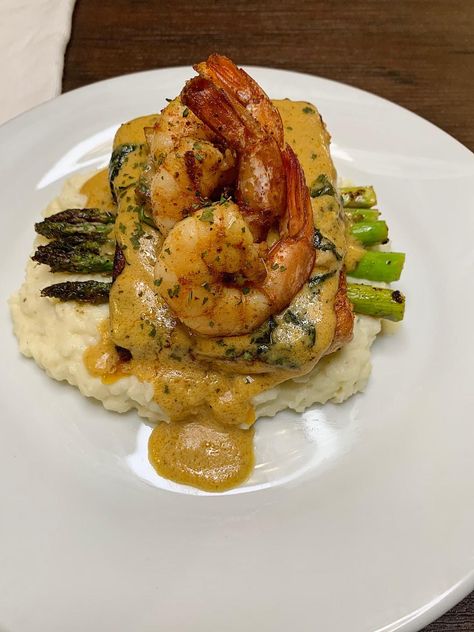 Salmon Shrimp Mashed Potatoes, Salmon And Prawns Recipe, Cajun Salmon And Shrimp Recipes, Sea Food Recipes Seafood, Salmon With Shrimp Cream Sauce, Salmon Shrimp Recipes, Salmon And Shrimp Dinner Ideas, Shrimp And Salmon Recipes, Seafood Cream Sauce