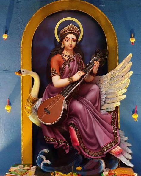 Saraswati Murti Design, Sarswati Maa Murti Design, Laxmi Goddess Wallpapers, सरस्वती माता, Saraswati Art, Murti Art, Laxmi Goddess, Devi Saraswati, Saraswati Picture