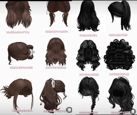 Wavy Hair Codes Berry Ave, Bloxburg Outfit Codes Hair Black, Messy Bun Roblox Code, Berry Avenue Codes Curly Hair, Bloxburg Curly Hair Codes, Black Hair Bloxburg, Hair Codes For Berry Ave Black, Roblox Curly Hair, Berry Ave Hair Codes Black