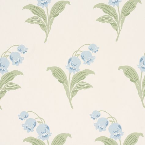 Willow Leaf - Moss Wallpapers | Schumacher Bluebells Illustration, Lily Of The Valley Wallpaper, French Country Wallpaper, Valley Wallpaper, Leaf Pattern Design, House Of Hackney Wallpaper, Simple Layout, Willow Leaf, Silver Walls