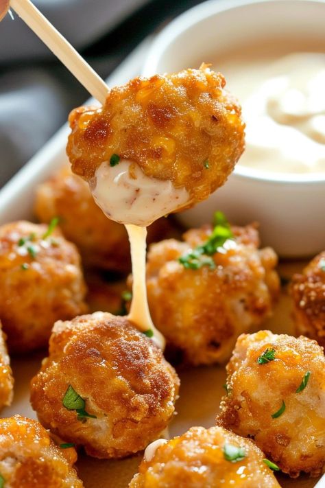 These cheddar bay sausage balls are so addictive, you can’t stop at one! Made with just four ingredients, they’re an easy appetizer for any occasion. Sausage Balls With Cheddar Bay Biscuits, Sausage Balls Appetizer, Sausage Snacks Appetizers, The Best Sausage Balls, Sausage Ball Dip, Original Sausage Balls Bisquick, Poker Night Food Appetizers Casino Party, Sausage Ball Appetizers, Cheddar Bay Sausage Balls Red Lobster