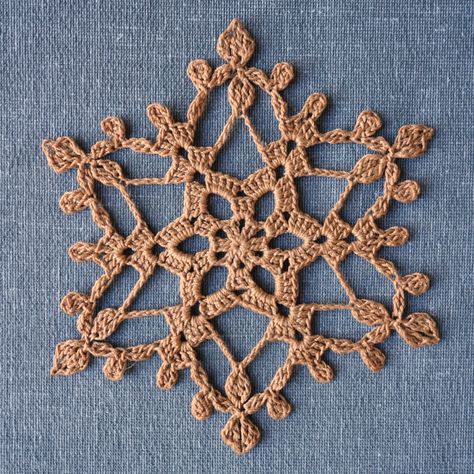 Riodinidae Snowflake (Free Pattern) – Jessica Wifall Free Crocheted Snowflake Patterns, Crochet Snowflakes Free Patterns, Crochet Snowflake Garland, Free Crochet Snowflake Patterns, Crocheted Snowflakes, Handwork Ideas, Crochet Christmas Snowflakes, Fine Crochet, Decorative Crochet