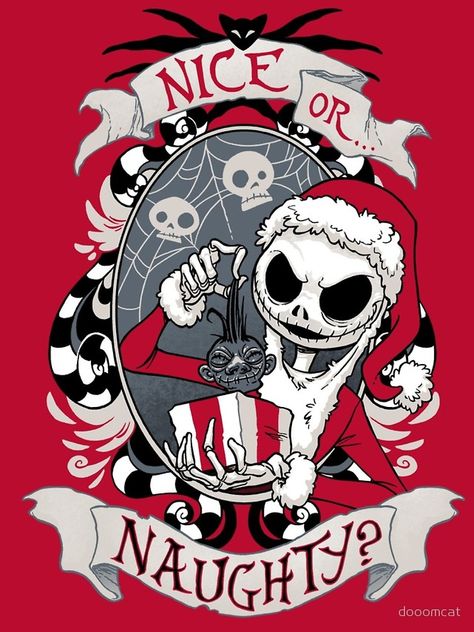 "Scary Santa" iPhone Case & Cover by dooomcat | Redbubble Nightmare Before Christmas Drawings, Nightmare Before Christmas Tattoo, Jack The Pumpkin King, Nightmare Before Christmas Wallpaper, Christmas Tattoo, Tim Burton Art, Creepy Christmas, Tim Burton Movie, Arte Inspo