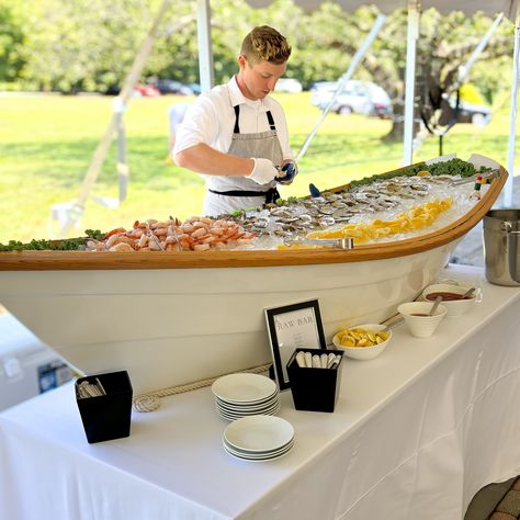 Fresh seafood, shucked for you. Raw bar bliss, no mess, just smiles! #NewEnglandWedding #RawBarCatering #OysterBar #SeafoodLover #FarmToTableWedding Wedding Caterer, Bar Catering, Raw Bar, Oyster Recipes, Fresh Oysters, Bar Wedding, Cape Cod Wedding, New England Wedding, Raw Bars