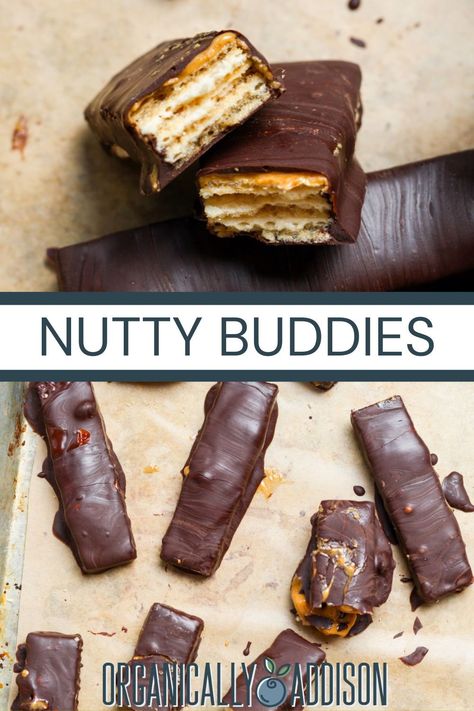 Gluten Free Nutty Buddy Bars, Homemade Nutty Buddy Bars, Homemade Little Debbie Snacks, Little Debbie Copycat Recipes, Nutty Buddy Recipe, Homemade Snacks For Adults, Heart Healthy Desserts, Organically Addison, Nutty Buddy