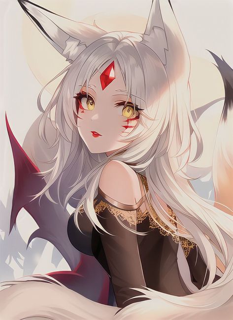 Vixenity - Fox Lady : Re-unite White Hair, Anime Character, Fox, Hair, Anime, White, Black