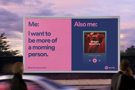 Memes In Advertising, Unique Billboard Creative Advertising, Spotify Campaign, Spotify Advertising, Spotify Billboards, Marketing Campaign Ideas, Best Marketing Campaigns, Poster Campaign, Copy Ads