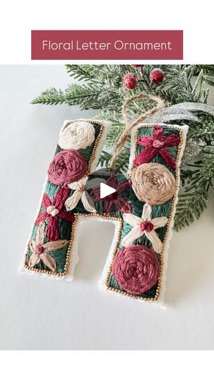 14K views · 1.8K reactions | Loving how this turned out 🎄 Can’t wait to make one for everyone in my family 🫶🏻 

Want to learn how to embroider your own Floral Letter? Comment “FLORAL LETTER” and I’ll DM you the link.

Don’t want to comment but still want the link? Head to my shop linked in my bio and search FLORAL LETTER 🌸

I’ve put these letters on denim jackets and a backpack, this was my first time turning it into a Christmas ornament and it’s my favorite 🥰 

The Floral Letter Patch Class is beginner-friendly, so if you’ve never embroidered, you could totally learn. The class will teach you exactly how to embroider your own letter and provides a list of materials with all the links. It gives instructions on how to attach the letter to a jacket or bag or wherever, but you could turn Everyone In My Family, Hand Embroidery Letters, Letter Ornaments, Felt Letters, Embroidery Christmas, Embroidery Letters, A Jacket, Floral Letters, Letter I