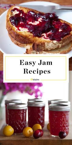 Easy Jam Recipes, Peach Jam Recipes, Homemade Jam Recipes, Freezer Jams, Savory Jam Recipes, Easy Jam Recipe, Savory Jam, Plum Jam Recipes, Easy Jam