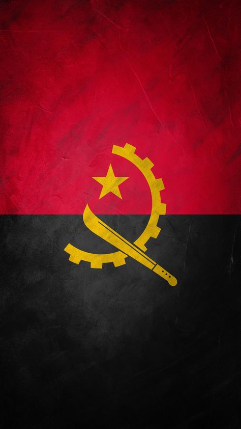 Republic of Angola 🇦🇴 Angola Aesthetic, African Wallpaper, Human Animation, Angola Flag, Flag Tattoo, Butterfly Wallpaper Iphone, Cartoon Character Pictures, African Culture, Butterfly Wallpaper