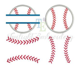 Set of 3 Baseball Embroidery Designs, Baseball Applique Designs, Baseball Stitches Embroidery Designs, Baseball Laces Embroidery Design 0005 Softball Stitches, Baseball Embroidery, Baseball Applique, Baseball Crafts, Baseball Stitch, Pes Embroidery, Baseball Balls, Stitches Embroidery, Silhouette Ideas