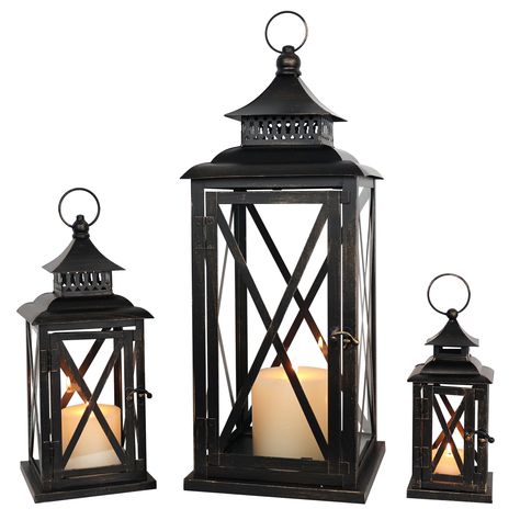 PRICES MAY VARY. LANTERNS DECORATIVE INDOOR&OUTDOOR - This charming lantern will suit both indoor & outdoor decor. You can decorate your front porch with this lantern, whether it looks great on a tabletop or on the porch step. Or place it on your doorway path to illuminate your path and entrance. Lanterns can be displayed indoors or outdoors under a covered area. Ideal as an indoor decoration too, use it to decorate your fireplace, windowsill, living room, or dinner party to add a warm touch to Floor Lanterns Decor Living Room, Metal Lantern Decor Ideas, Indoor Lantern Decor Ideas, Floor Lanterns Decor, Indoor Lanterns Decor, Floor Lanterns, Front Porch Patio, Patio Pathway, Tall Lanterns