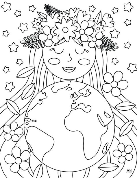 Earth For Kids, Ochrana Prírody, Earth Coloring Pages, Earth Day Drawing, Planet Coloring Pages, Earth Day Coloring Pages, Earth Day Crafts, Earth Day Activities, Coloring Sheets For Kids