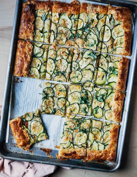 Zucchini Tart, Zucchini Tarte, Rough Puff Pastry, Cheese Tarts, Monday Afternoon, Savory Tart, Flaky Crust, Brown Hairstyles, Savory Pie