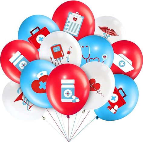 Amazon.com: 50 pcs Nurse Balloons 12 Inch medical doctor balloons White Red Blue 2023 Nurse Graduation Party Latex Balloons congrats doctor balloons for Medical Nursing Party Decoration Supplies : Toys & Games Nurse Balloons, Medical Themed Parties, Nurse Grad Parties, Nurse Graduation Party Decorations, Nurse Graduation Party, Funny Photo Booth, Balloons White, Nurse Decor, Nurse Party