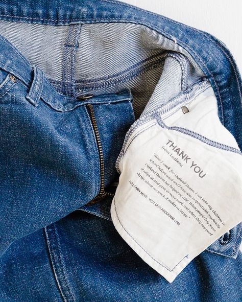 Outland Denim on Instagram: “It’s what’s inside that counts. Printed on the pocket lining of every pair of Outland denims is a message from one of the seamstresses that…” Denim Campaign, Diesel Denim, Denim Projects, Branded Content, Garment Industry, Denim Crafts, Denim Diy, Social Enterprise, Fashion Revolution