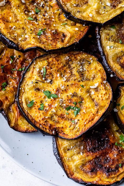 Air Fryer Eggplant – WellPlated.com Baby Eggplant Recipes, Fried Eggplant Recipes, Eggplant Side Dishes, Air Fryer Eggplant, Eggplant Recipes Healthy, Cooking Eggplant, Crispy Eggplant, Eggplant Recipes Easy, Italian Chopped Salad