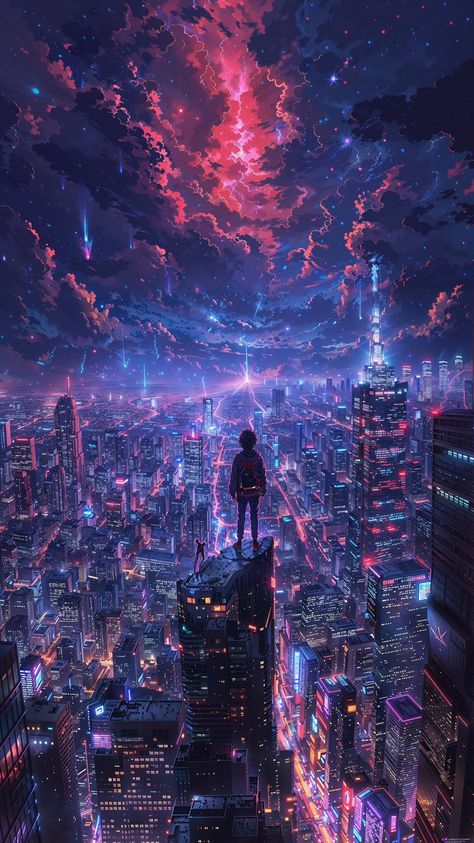 Futuristic City Wallpaper, Cool Gaming Wallpapers, Cyberpunk City Wallpaper, Cool Backrounds, Futuristic City Utopia, Miss Marvel, Anime Studio, Nate River, Anime City