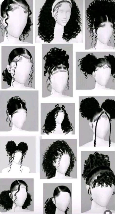 Hair Styles Ideas For Curly Hair, Virtual Hairstyles Curly, Baddie Hairstyles Natural Hair, Easy Hairstyles Straight Hair, Hairstyles With Curled Hair, Quick Curly Hairstyles, Perfect Curly Hair, Virtual Hairstyles, Graduated Bob Haircuts