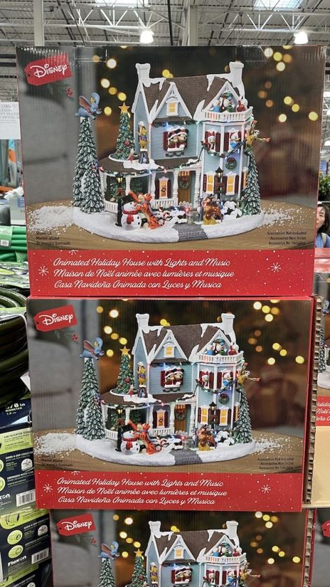 Costco Is Selling A Disney Christmas House And I’m On My Way Kids Activities Blog Original Disney Characters, Costco Christmas, Boozy Ice Pops, Disney Christmas Village, Costco Cake, Traditional Colonial, Colonial Christmas, Holiday Songs, Christmas Village Display