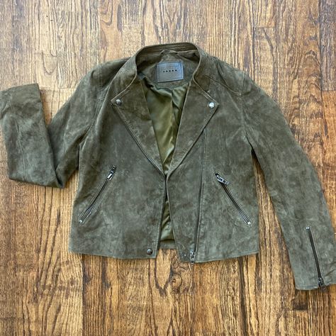 Blank Nyc Suede Jacket, Green Suede, Blank Nyc, Cropped Jacket, Suede Jacket, Crop Jacket, Leather Jackets, Army Green, Leather Jacket