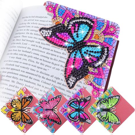 PRICES MAY VARY. 🦋Craft for Book Lovers: Combine diamond art and butterfly bookmark together, esthetic crafts will increase the literary flavour, to give bookmarks a chic sparkle. 🦋Cute Bookmarks: Look like handmade embroidered bookmark corner, at the same time glitter and glitter. Trust us, BSRESIN diamond art bookmarks will make your book special and look so cool! 🦋Popular Gift Ideal: Kindly make this diamond art bookmarks as a pretty reading gifts for your friend who is a book lover on bir Diamond Craft, Bookmark Corner, Craft For Adults, Art Bookmarks, Butterfly Bookmark, Bookmarks Diy, Diamond Art Kits, Cute Bookmarks, Boost Creativity