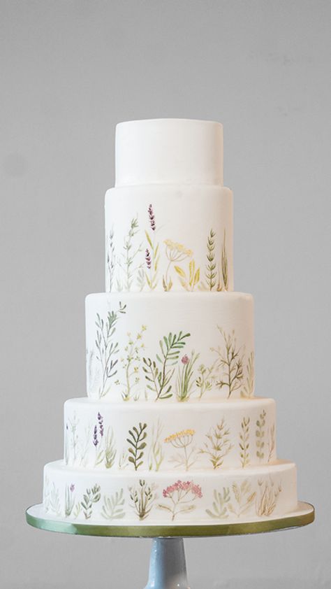 Artistic Floral Wedding Cakes | CandyAndGrimCakes Tiered Wedding Cakes, Pastel Wedding Cakes, Wildflower Cake, Flower Cake Decorations, Cake Bouquet, Painted Wedding Cake, Garden Wedding Cake, Spring Wedding Cake, Small Wedding Cakes