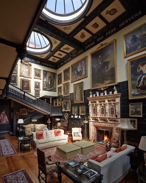 Eclectic country house INTERIOR DESIGN ∙ COUNTRY HOUSES ∙ Madresfield Court - Todhunter Earle Gothic Manor, Gothic Interior, London Interior, English Manor, English Country House, Spacious Living Room, Victorian Gothic, Manor House, A Living Room