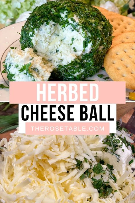 If you love cream cheese and herbs, you've got to try this fresh tasting appetizer! Herb Cheese Ball, Cream Cheese Balls, Herb Dip, Love Herbs, Healthy Baking Desserts, Cream Cheese Ball, Rosemary Herb, Ice Cream Drinks, Disney Dinner