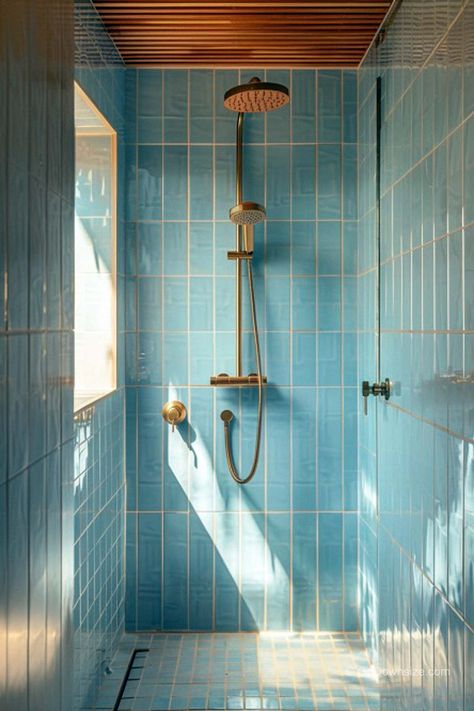 40 Great Shower Tile Ideas For Small Spaces Shower Tile Ideas, Ideas For Small Spaces, Tile Ideas, Shower Tile, Tile Design, Small Spaces, Tile, Shower, Blue