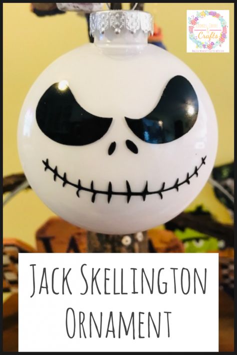 Jack Skellington is such a fun character because he gets Halloween and Christmas. No matter when you like to celebrate with Nightmare Before Christmas, this DIY Jack Skellington Ornament is the perfect project or gift for a Jack fan. #JackSkellington #NightmareBeforeChristmas #HalloweenParty #DIY #HalloweenPartyIdeas #HalloweenIdeas #HalloweenAesthetic #HalloweenCraft Wood Slice Diy, Nightmare Before Christmas Diy, Christmas Diy Felt, Diy Jack Skellington, Jack Skellington Christmas, Crafts Wreaths, Nightmare Before Christmas Tree, Nightmare Before Christmas Ornaments, Nightmare Before Christmas Decorations