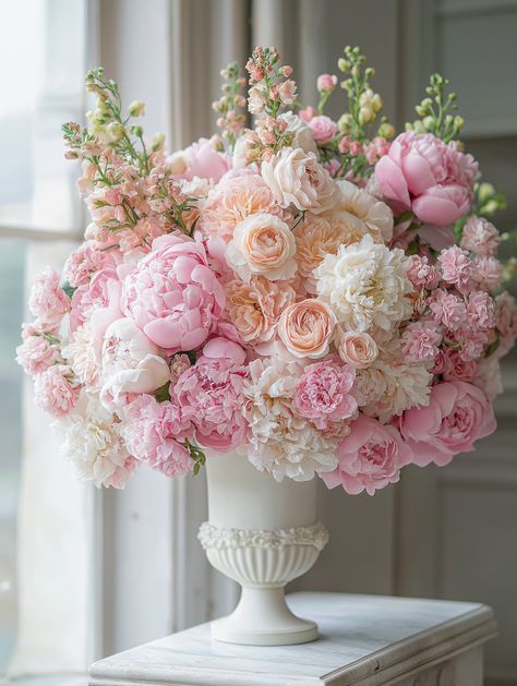 Soft Pink Flower Arrangements, English Roses Bouquet, Pink Peony Bridal Bouquet, Pink Peony Bouquet Wedding, Peony Centerpiece, Pink Peony Bouquet, Real Wedding Flowers, Luxury Flower Arrangement, Pink Peonies Bouquet