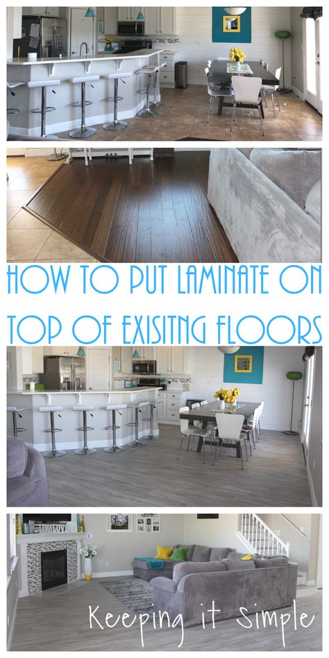 Floating Floors Laminate, Laminate Over Tile Floor, New Floors, Cheap Flooring, Vinyl Laminate Flooring, Simple Projects, Floating Floor, Laminate Floors, Floor Remodel