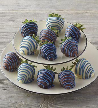 Chocolate-Covered Strawberries For Him by Harry & David #chocolatecoveredstrawberries Strawberries For Him, Blue Chocolate Covered Strawberries, Strawberries Ideas, Melting Marshmallows, Coconut Hot Chocolate, Chocolate Covered Strawberry Recipe, Champagne Chocolate, Strawberries Chocolate, Blackberry Syrup