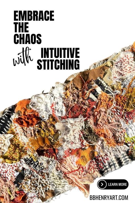 Textile Art Embroidery Hand Stitching, Intuitive Stitching, Scrap Crafts, Boho Textiles, Scrap Projects, Art Learning, Stitching Ideas, Textile Art Embroidery, Scrap Fabric Crafts