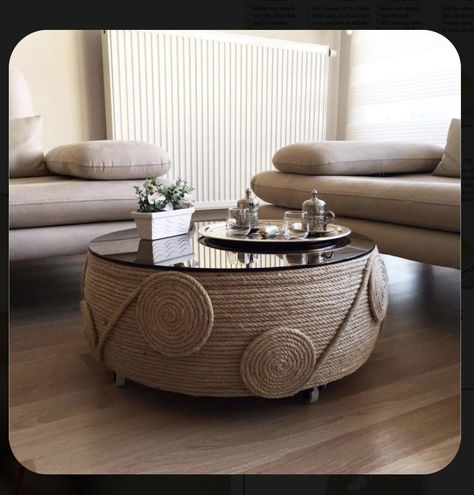 Diy Para A Casa, Tire Furniture, Diy Ottoman, 카페 인테리어 디자인, Perfect Living Room, Diy Casa, Upcycled Home Decor, Diy Coffee Table, Diy Furniture Table