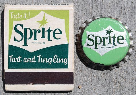 Sprite matchbook and bottle cap by fellow Flickr user, Roadsidepictures. Be sure to check out his meticulous cataloging of the days gone by! http://www.flickr.com/photos/roadsidepictures/ Retro Packaging, Vintage Packaging, Vintage Graphic Design, Vintage Labels, Packaging Design Inspiration, Vintage Graphics, Bottle Cap, Vintage Ads, Vintage Advertisements